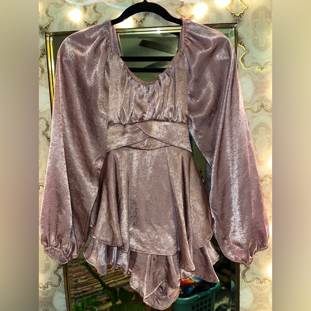 Altar’d State Dusty Rose Romper Dress